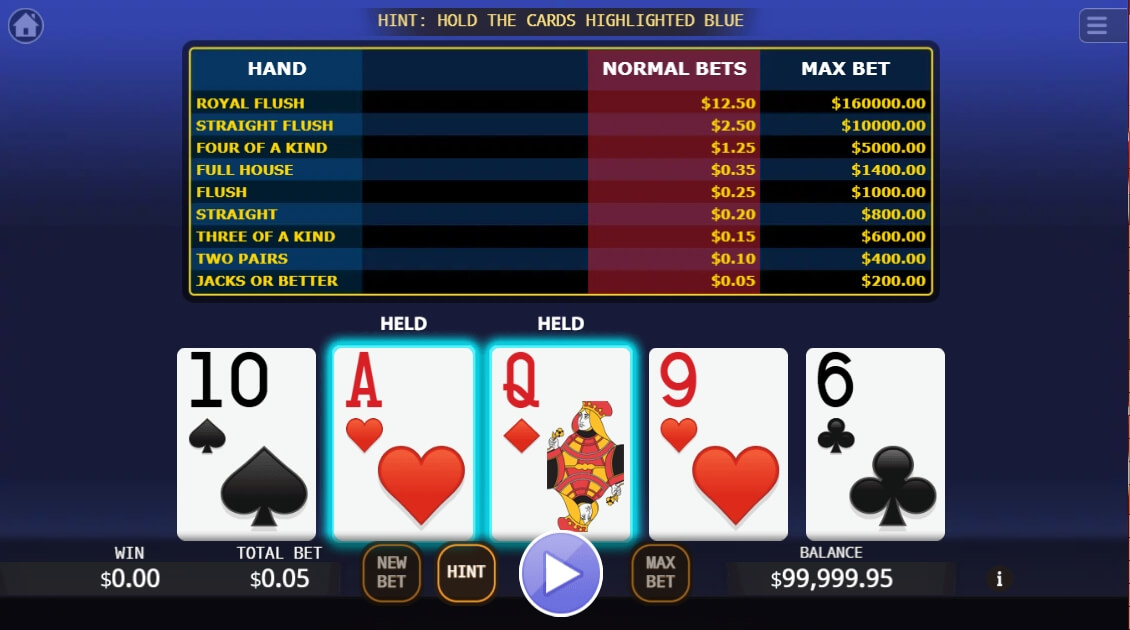 Lucky Video Poker ค่าย Ka gaming จาก เกม สล็อต xo