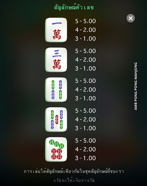 AMB Pong Pong Mahjong ค่าย Microgaming slotxo เติม true wallet