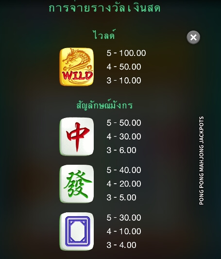 Pong Pong Mahjong Jackpots ค่าย Microgaming slotxo download