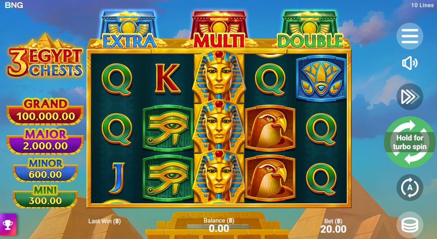 3 Egypt Chests ค่าย booongo เว็บ สล็อต เว็บตรง SLOTXO จาก 168slotxo