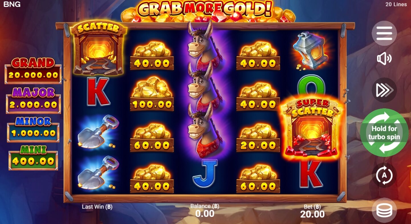 Grab more Gold ค่าย booongo เว็บ สล็อต เว็บตรง SLOTXO จาก slotxo เล่น ฟรี